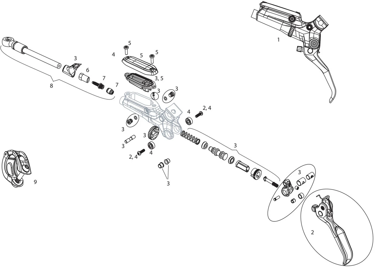 SRAM Pièces Détachées Pour Levier De Frein Guide RSC (B1) (2017-2018) 3 SRAM Pièces Détachées Pour Levier De Frein Guide RSC (B1) (2017-2018)